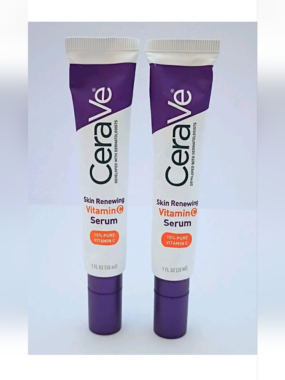 2 - Pack of CeraVe Vitamin C Serum 1 oz Skin Renewing 10% Pure Vitamin C NEW